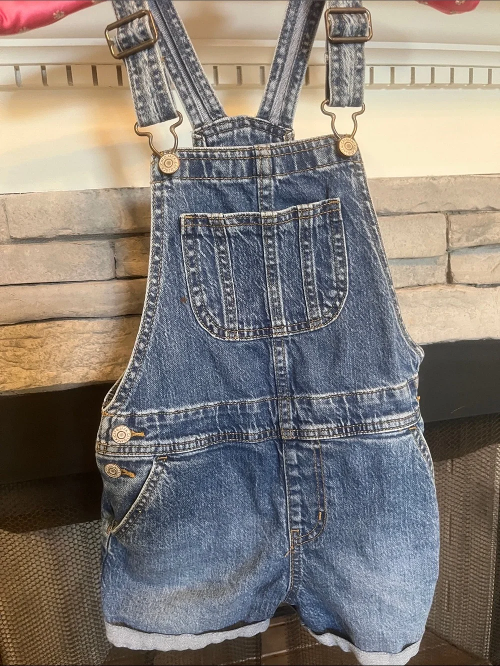 Girls Denim Overall Shorts